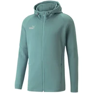 Bluzy męskie - Bluza męska Puma teamFINAL Casuals Hooded Jkt zielona 657383 34-XL - miniaturka - grafika 1