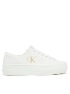 Calvin Klein Jeans Tenisówki Vulc Flatform Low Cv Mg YW0YW01763 Biały - Trampki damskie - miniaturka - grafika 1