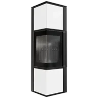 Piece wolnostojące - Piec wolnostojący koza Tora M 8 kW Ø 150, z domykaniem, czarny termotec ,lacobel biały - miniaturka - grafika 1
