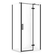 Kabiny prysznicowe - Kabina prysznicowa Cersanit Jota 100x80x195 prostokątna czarny transparentne z brodzikiem tako slim 4cm biały S601-390 - miniaturka - grafika 1