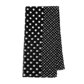 Apaszki i szaliki męskie - Szal damski w grochy i groszki czarno - biały - miniaturka - grafika 1