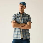 Koszule męskie - Regatta Koszula męska z krótkim rękawem Travel Light przeciw insektom Niebieski, Rozmiar: 2XL - miniaturka - grafika 1