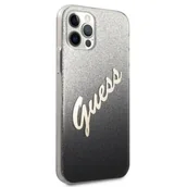 Etui i futerały do telefonów - Guess GUHCP12LPCUGLSBK iPhone 12 Pro Max 6,7" czarny/black hardcase Glitter Gradient Script GUE001089 - miniaturka - grafika 1