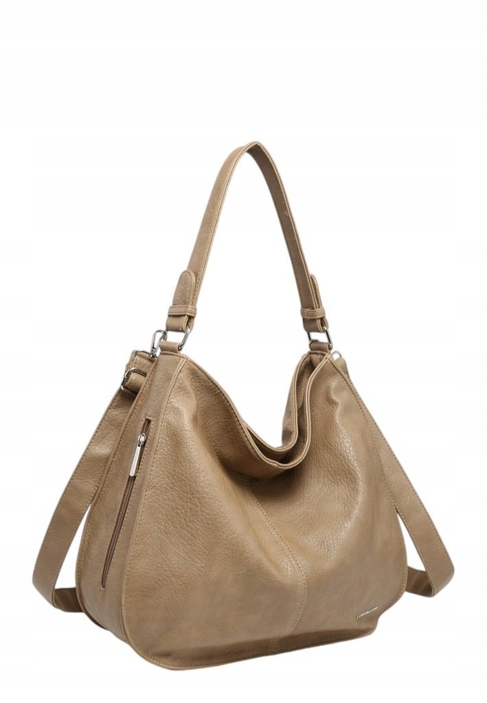 Klasyczna Shopperka Torebka Damska Beżowa LUIGISANTO V080 Beige/Taupe