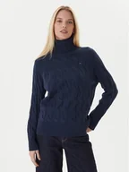 Swetry damskie - Tommy Hilfiger Golf WW0WW46791 Granatowy Regular Fit - miniaturka - grafika 1