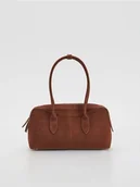 Torebki damskie - Reserved - Zamszowa torebka na ramię - brązowy - miniaturka - grafika 1