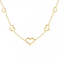 Naszyjniki - Murrano Złoty Naszyjnik Celebrytka 333 Kolia Serc Grawer ZN-080 - miniaturka - grafika 1