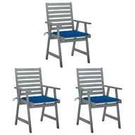 Fotele i krzesła ogrodowe - vidaXL Lumarko Krzesła ogrodowe z poduszkami, 3 szt., lite drewno akacjowe 3064429 - miniaturka - grafika 1