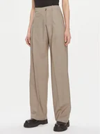 Spodnie damskie - Boss Spodnie materiałowe Tenly 50505608 Beżowy Straight Fit - miniaturka - grafika 1