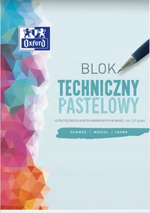 Blok techniczny  A4/10k Oxford 225g kolory pastelowe - Podobrazia, bloki, papiery - miniaturka - grafika 1