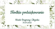 Wesele i ślub - Naklejki personalizowane na pudełka na ciasto z listkami - 30 szt. - miniaturka - grafika 1