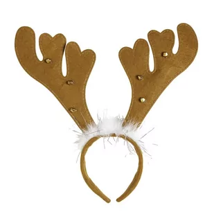 Widmann Reindeer Horns with Bells & Marabou VD-WDM15111 - Stroje karnawałowe - miniaturka - grafika 1