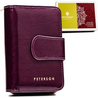 Portfele - Portfel damski portmonetka na prezent Peterson, ciemnofioletowy - miniaturka - grafika 1