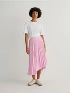 Spódnice - Reserved - Plisowana spódnica midi - pastelowy róż - miniaturka - grafika 1