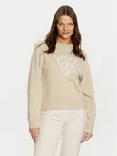 Bluzy damskie - Guess Bluza W5RQ09 K8802 Beżowy Regular Fit - miniaturka - grafika 1