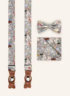 Krawaty i muchy męskie - Prince Bowtie Zestaw: Szelki, Mucha I Poszetka grau - miniaturka - grafika 1