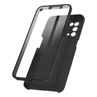 Etui i futerały do telefonów - Etui 360° do Oppo A54 5G / A74 5G Elastyczny przód i sztywny tył – czarne - miniaturka - grafika 1