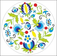 Szkolne artykuły papiernicze - Naklejka okrągła haft kaszubski, szkoła żukowska - miniaturka - grafika 1