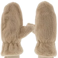 Rękawiczki - Jednopalczaste Zimowe Rękawiczki Niezgubki Na Sznurku Beżowe - miniaturka - grafika 1