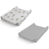 Przewijaki - Pokrowiec na przewijak z bawełny organicznej 2-pak Lot Balonem, Albero Mio - miniaturka - grafika 1