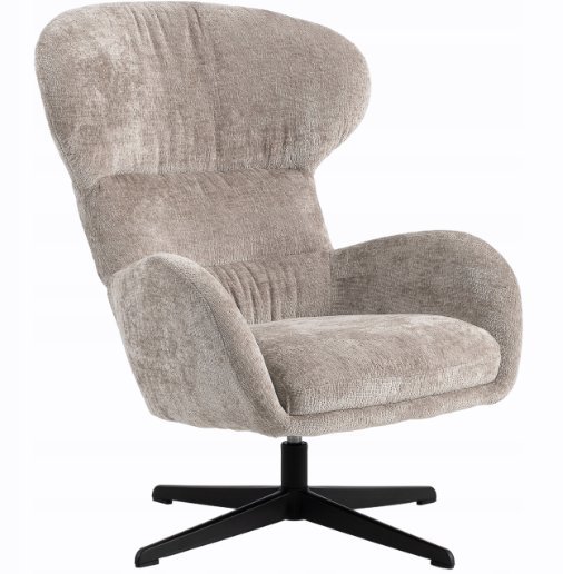 Mebel Elite Fotel wypoczynkowy Louis taupe szenil obrotowy LOFT do salonu gabinetu