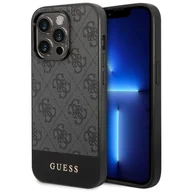 Etui i futerały do telefonów - Etui Guess 4G Stripe Collection do Apple iPhone 14 Pro Szary - miniaturka - grafika 1