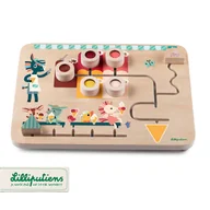 Łamigłówki - LILLIPUTIENS Drewniana tablica manipulacyjna Lodziarnia 18 m+ - miniaturka - grafika 1