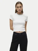 Koszulki i topy damskie - Vero Moda T-Shirt Chloe 10306894 Biały Tight Fit - miniaturka - grafika 1