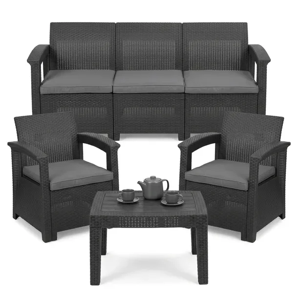 Zestaw Mebli Ogrodowych Na Taras Balkon Komplet Sofa Stolik Fotele Poduszki