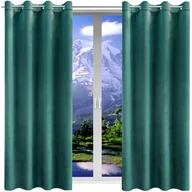 Zasłony - Zasłony gotowe WELUROWE 140x230 na przelotkach gładkie na kółkach KOMPLET - miniaturka - grafika 1