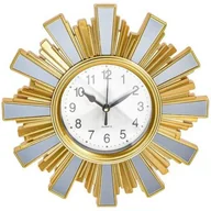 Zegary - Zegar ścienny wiszący lustrzany na ścianę złoty glamour nowoczesny 24,5 cm kod: O-569323-W3 - miniaturka - grafika 1