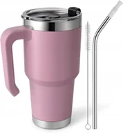Kubki termiczne - Kubek Termiczny Ze Złomką Eqard Metal 850 Ml - Różowy - miniaturka - grafika 1