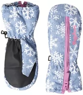 Rękawiczki - Playshoes Unisex dziecięce rękawiczki śniegowe, dżinsowe niebieskie płatki śniegu, 2 (ok. 2-4 lata), Jeansowy niebieski, płatki śniegu, 2-4 lat - miniaturka - grafika 1