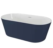 Wanny - Wanna wolnostojąca Polimat Uzo 160x80 cm owalna granatowy/biały połysk 00516 - miniaturka - grafika 1