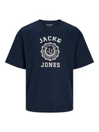 Koszulki męskie - Jack & Jones Koszulka "Victo" w kolorze granatowym - miniaturka - grafika 1