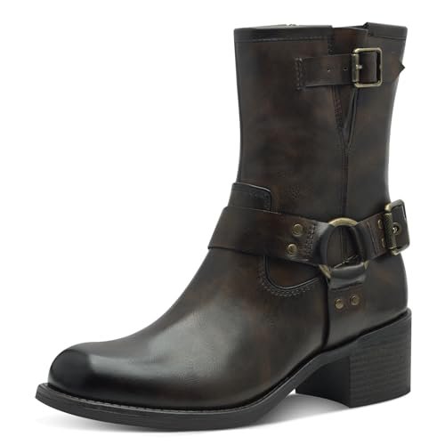 Marco Tozzi Damskie botki Zip+Slip 2-25388-43 modne kozaki, Cafe Antic, 38 EU, Cafe Antic, 38 EU