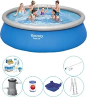 Baseny ogrodowe - Basen z akcesoriami - Bestway Fast Set Round 457x122 cm - miniaturka - grafika 1