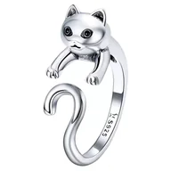Pierścionki - Pierścionek Srebrny - PIERŚCIONEK KOTEK - miniaturka - grafika 1