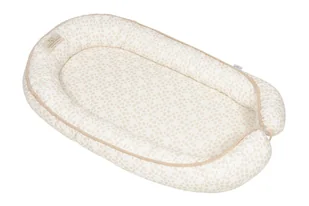 Gniazdko niemowlęce Prestige muslin designe 55x80 biało beżowe w kwiatuszki materacyk pozycjonujący - Kokony niemowlęce - miniaturka - grafika 1