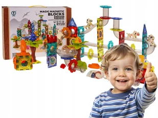 klocki magnetyczne ZOO 153 elementy UKŁADANIE BUDOWLI zabawka dla dzieci - Klocki - miniaturka - grafika 1