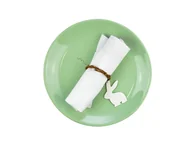 Dekoracje i nakrycia stołu na imprezę - Obrączki na serwetki Zajączki - 5 cm - 4 szt. - miniaturka - grafika 1