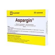 Witaminy i minerały - Filofarm Aspargin 50 tabletek 4006501 - miniaturka - grafika 1