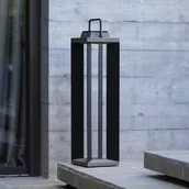 Lampy ogrodowe - Les Jardins Latarnia solarna LED Teckalu, szary/czarny, 60 cm - miniaturka - grafika 1