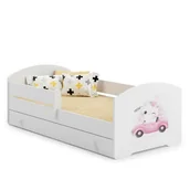 Łóżka dla dzieci i młodzieży - Łóżko dziecięce LUK z szufladą i barierką 140x70 Kot - miniaturka - grafika 1