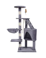 Drapaki dla kotów - KATIDO Wysoki drapak dla kota 118 cm szaro-niebieski - - miniaturka - grafika 1