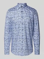 Koszule męskie - Koszula biznesowa o kroju slim fit z kwiatowym wzorem - miniaturka - grafika 1