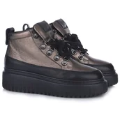 Botki damskie - Botki damskie Nessi 24666 czarny + złoto 39 - miniaturka - grafika 1