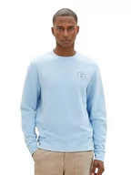 Bluzy męskie - TOM TAILOR Bluza męska, 32245 – Washed Out Middle Blue, XXL - miniaturka - grafika 1