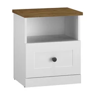 Szafki nocne - Szafka Nocna 12 Lille ML Meble Biały, Dąb Lefaks - miniaturka - grafika 1