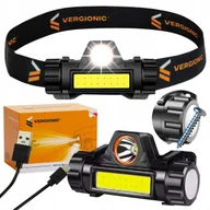 Latarki - Mocna Latarka Czołowa Czołówka Z Magnesem Lampa Cob Wypinana Usb Led 4w1 - miniaturka - grafika 1